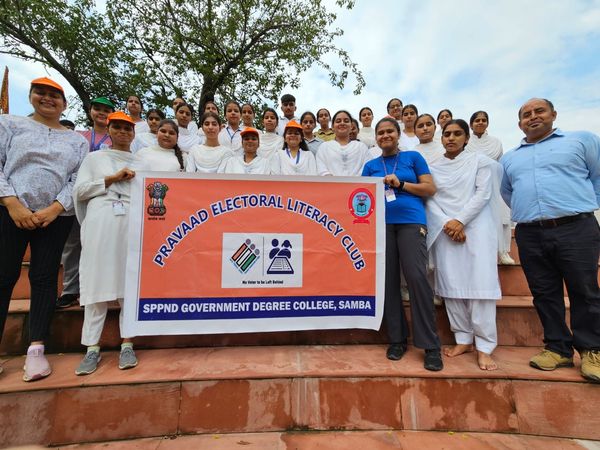 'Border Marathon from Govt. Middle school Dag to Baba Chamliyal organised by District Election Cell, Samba to promote Voters' awareness.'